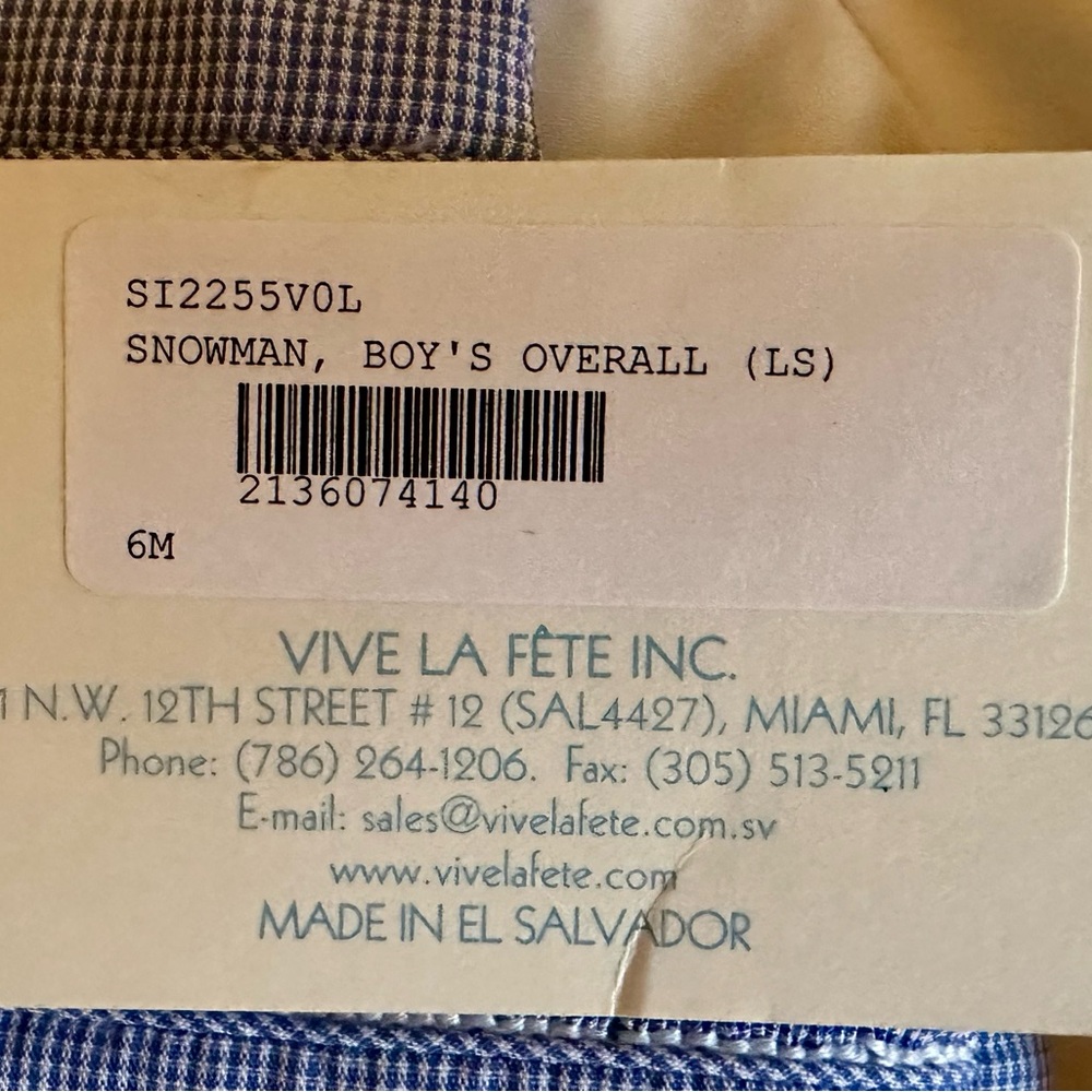 NWT Vive La Fête Smocked Snowman Longall with Peter Pan Collar Shirt 6M - Picture 7 of 7